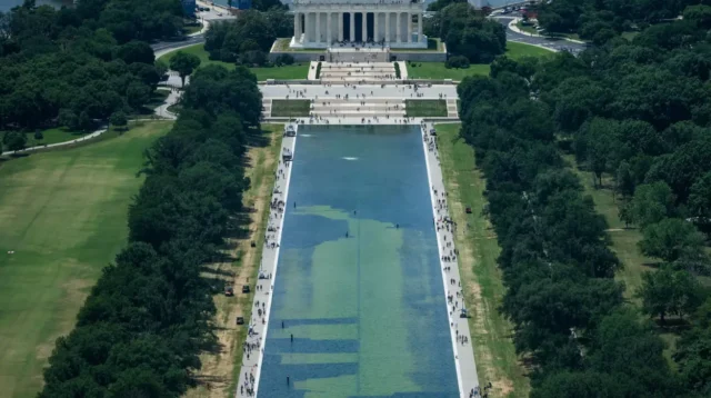 Trump Reflecting Pool $14M Makeover Fails as Algae and Vandalism Claims Emerge